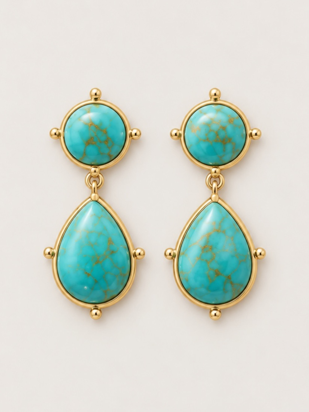 New! Turquoise Gold Drop Earrings NWOT